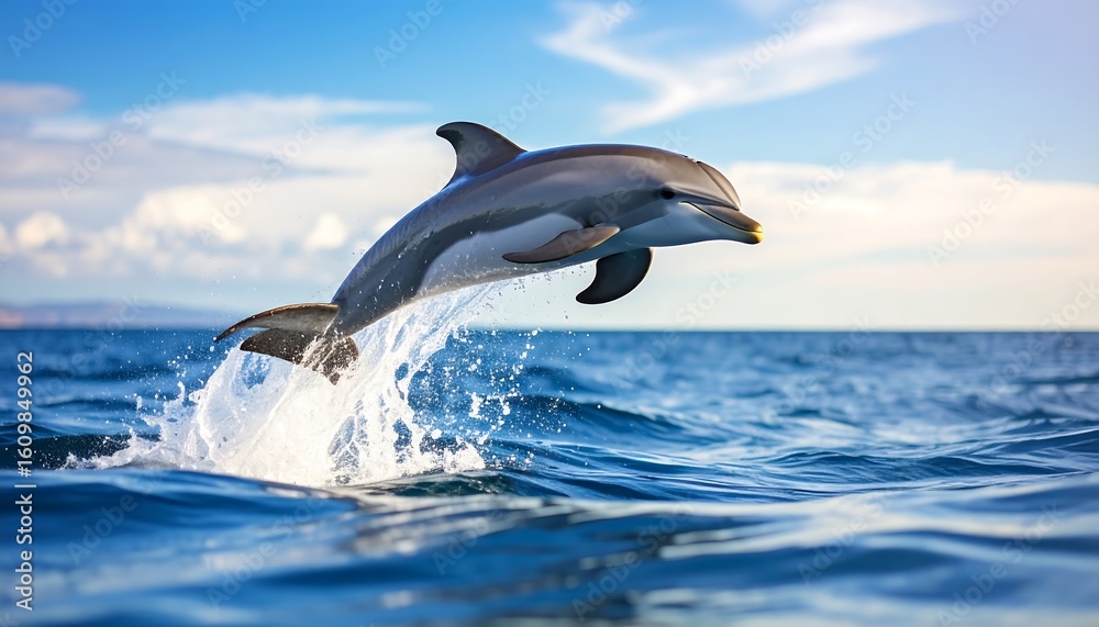 Fototapeta premium Dolphin leaping in ocean