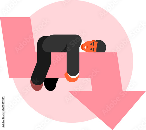 Exhausted Businessman During Recession