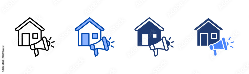 Obraz premium Advertising icon set multiple style collection