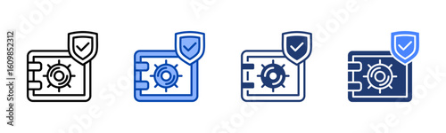 Safe Deposit icon set multiple style collection