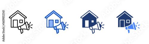 Advertising icon set multiple style collection