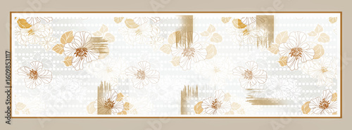 digital silk scarf design with seamless textile pattern