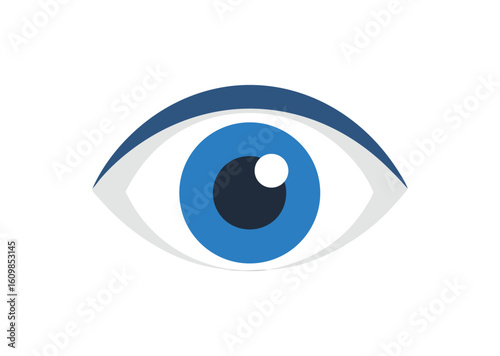 Stylized eye icon with blue iris and dark pupil vector illustration Free Download Stylized eye icon with blue iris and dark pupil vector illustration - GFXLoad