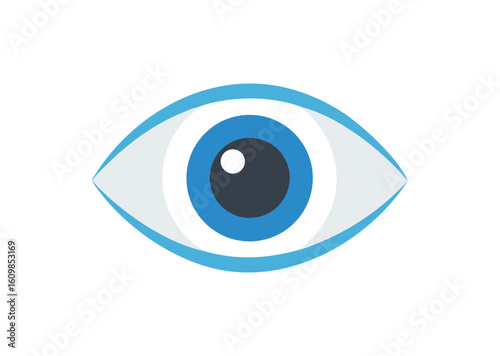 Stylized eye icon with blue iris and dark pupil vector illustration Free Download Stylized eye icon with blue iris and dark pupil vector illustration - GFXLoad