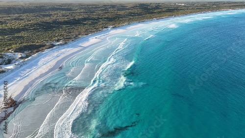 Aerial drone view of John Cove Beach/ Bremer Beach in Bremer Bay, Western Australia
