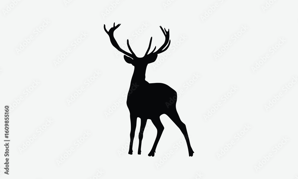 Obraz premium Hunting Silhouette, Hand drawn lettering phrase isolated on white background, posters, cards.