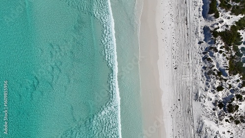 Aerial Drone View of Lucky Bay in Esperance, Western Australia