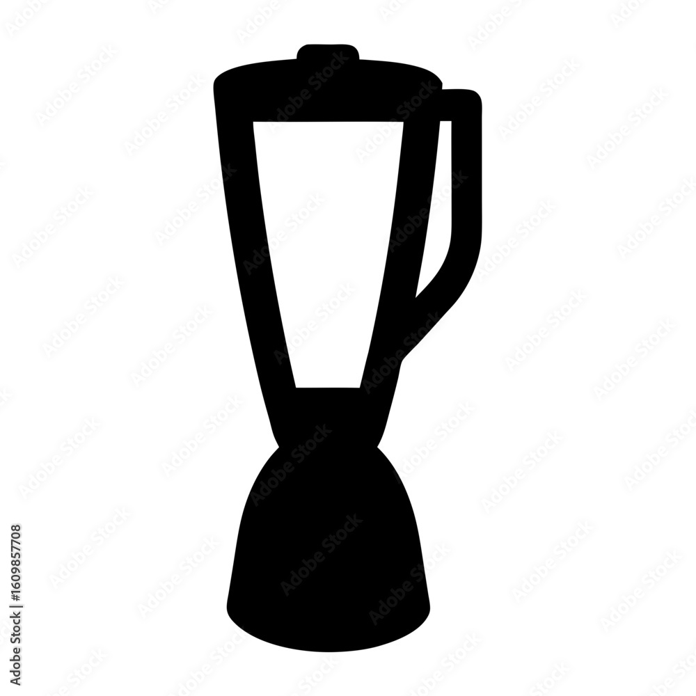 Obraz premium Black blender silhouette for making smoothies and mixed drinks, kitchen appliance icon