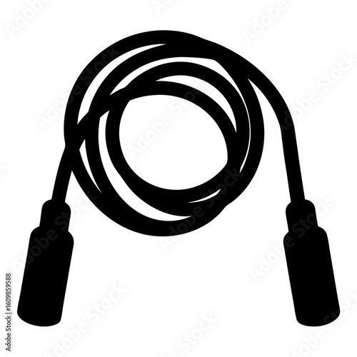 Iconic jump rope coiled and ready for a heart pumping workout session