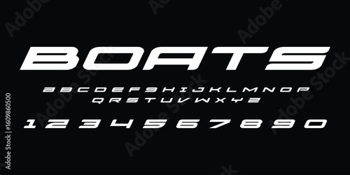 Boats Racing Speed Alphabet Font Vector Bold Sport Typography Letters Download it in high resolution format and print in any size