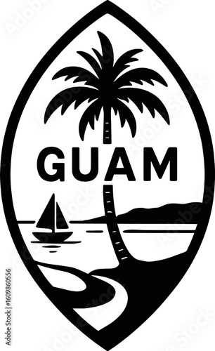 Guam Island Emblem SVG Cut Files for Cricut & Silhouette