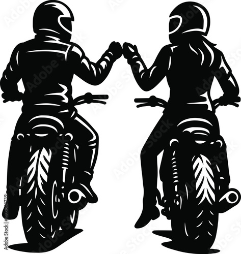 Biker Couple SVG Cut Files for Cricut & Silhouette