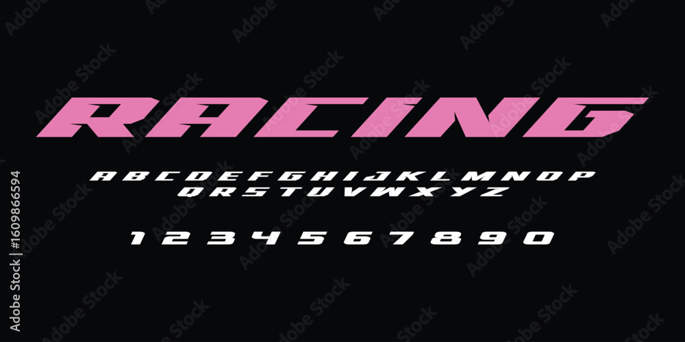 Obraz premium Racing Speed Alphabet Font Vector Bold Sport Typography Letters Download it in high resolution format and print in any size