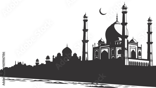 silhouette of mosque in istanbul