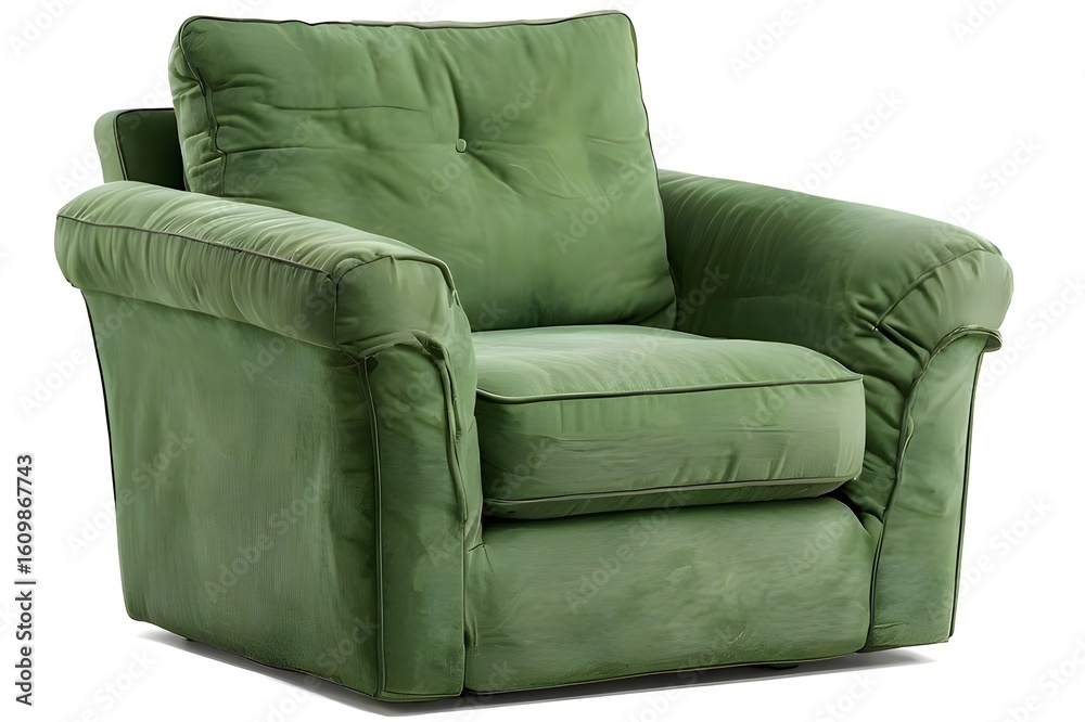 Obraz premium A casual photo of green chair with white background. It's a casual photo.