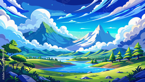 very Beautiful Panorama - Blue sky and white clouds