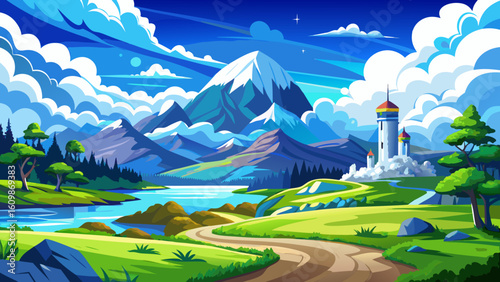 very Beautiful Panorama - Blue sky and white clouds