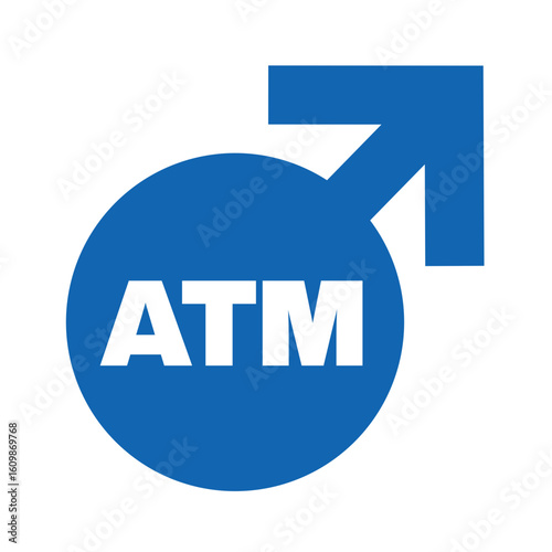 Man as ATM. Metaphor of male being financial provider and source of money. Gender, sex and money, finance and spending. Illustration isolated on white
