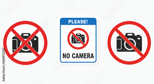 Discover clear no camera signs and symbols vital for protecting privacy and enforcing rules in any professional or public space, ensuring compliance and respect with clear visual directives.
