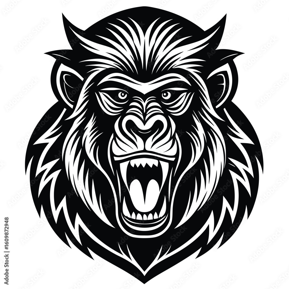 Obraz premium mandrill vector icon