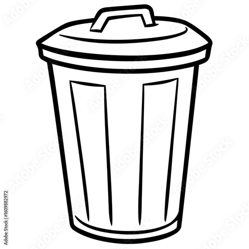 Open trash bin, practical, used for waste disposal, simple design