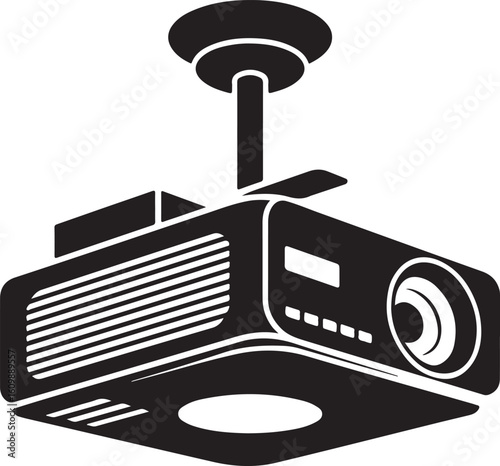 Ceiling mounted projector silhouette
