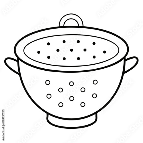 Colander Coloring Pages – Kitchen, Cooking, Strainer, Food Prep, Utensil, Cooking Tool, Printable Coloring Pages

