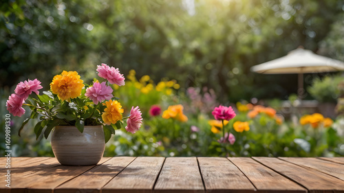 Wallpaper Mural Sunlit Blooming Flowers in Backyard Garden with Soft Focus – Springtime Beauty in Nature Torontodigital.ca