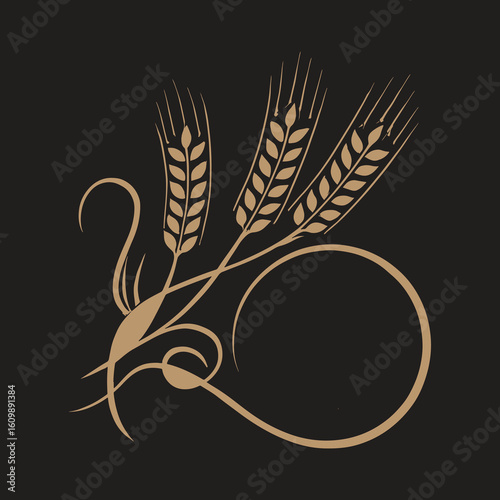 Elegant Wheat Ears Vector – Decorative Wheat Design Illustration