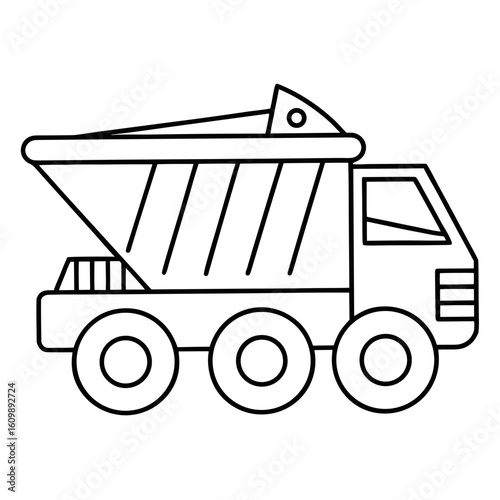 Dumper Machine Coloring Pages – Construction, Truck, Heavy, Vehicle, Outline, Equipment, Printable

