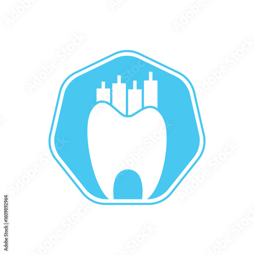 Dentist finance icon logo concept.