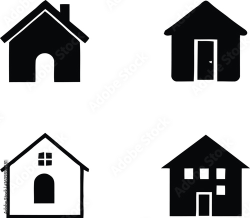 Home and House Icons Set - Real Estate & Residential Symbols