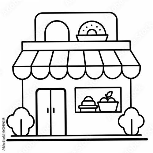 Food Shop Coloring Pages – Market, Grocery, Outline, Line Art, Printable, Fresh

