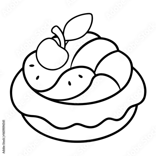 French Pastries Coloring Pages – Bakery, Dessert, Sweets, Outline, Line Art, Printable

