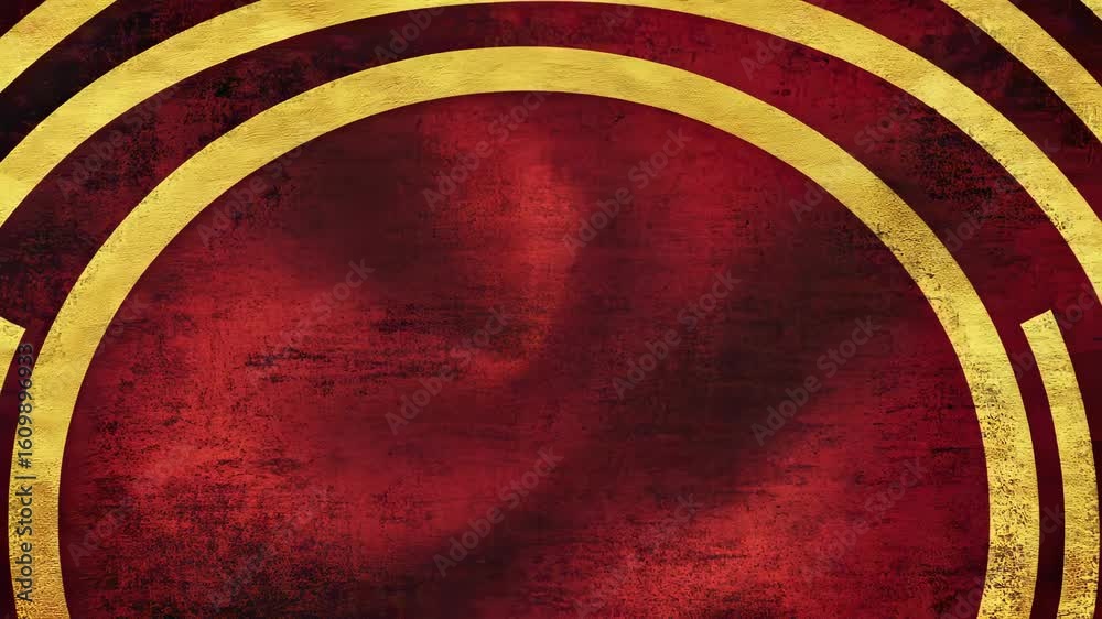 vibrant red and gold abstract background with circular patterns