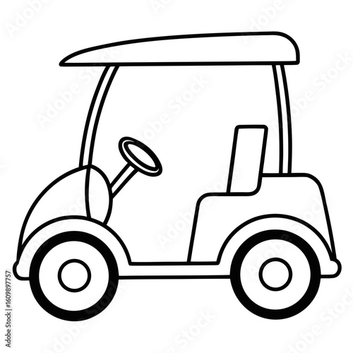 Golf Cart Coloring Pages – Vehicle, Sports, Outdoor, Driving, Line Art, Printable, Outline


