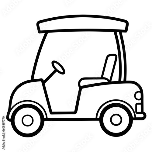 Golf Cart Coloring Pages – Vehicle, Sports, Outdoor, Driving, Line Art, Printable, Outline

