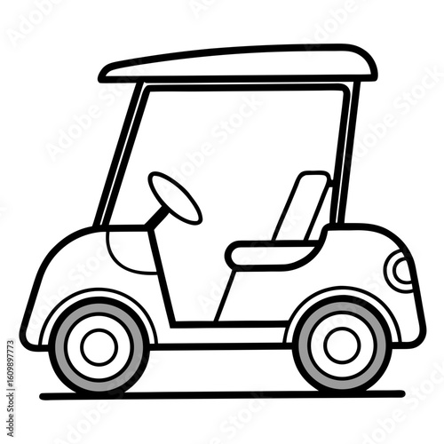 Golf Cart Coloring Pages – Vehicle, Sports, Outdoor, Driving, Line Art, Printable, Outline

