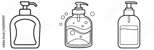 Hand Sanitizer Coloring Pages set– Hygiene, Health, Safety, Outline, Design, Printable

