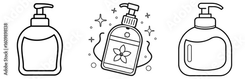 Hand Sanitizer Coloring Pages set– Hygiene, Health, Safety, Outline, Design, Printable

