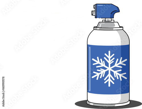 Spray Can with Snowflake Symbol for Cooling or Refrigeration Concept in Vector Style Illustration
