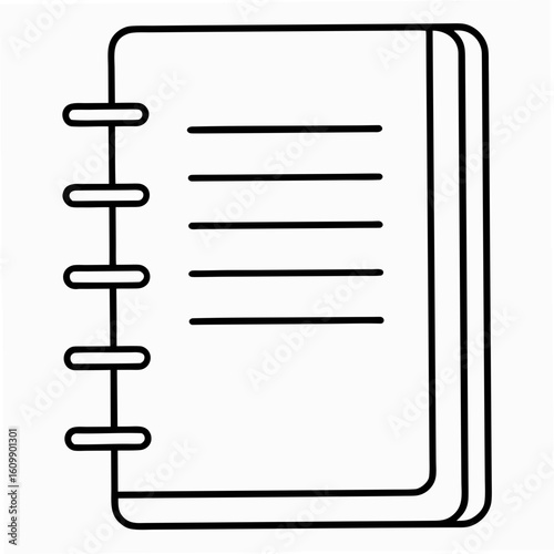 Notebook Coloring Pages – Stationery, Writing, Outline, Kids, Printable, Creative, School

