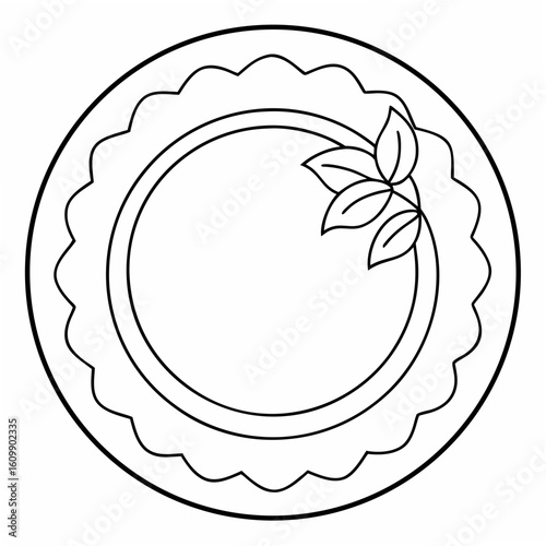 Plate Coloring Pages – Kitchen, Dishware, Outline, Kids, Printable, Fun, Design

