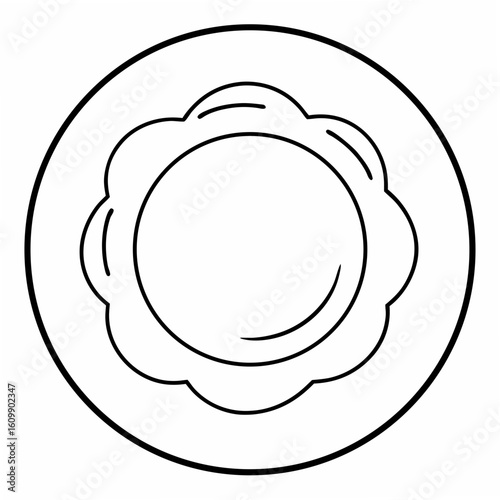 Plate Coloring Pages – Kitchen, Dishware, Outline, Kids, Printable, Fun, Design

