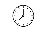 An illustration of a clock face showing the time is seven o clock on a solid dark surface area on transparent background
