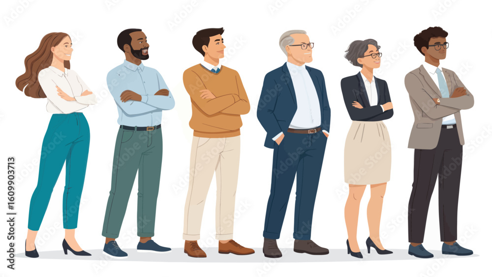 Diverse Team with Arms Crossed: A Confident Multicultural Group Representing Unity, Leadership, and Professionalism within the Organization Diverse Team with Arms Crossed: A Confident Multicultural Group Representing Unity, Leadership, and Professionalism within the Organization