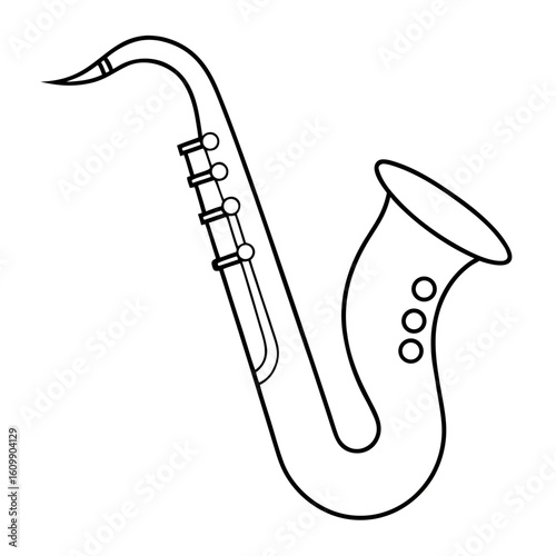 Saxophone Musical Instrument Coloring Pages – Printable, Outline, Music, Kids, Fun, Easy

