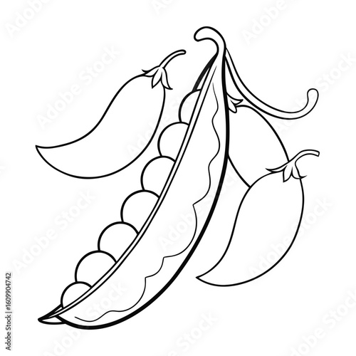 Snap Peas Vegetable Coloring Pages – Healthy, Fresh, Garden, Outline, Kids, Printable, Fun

