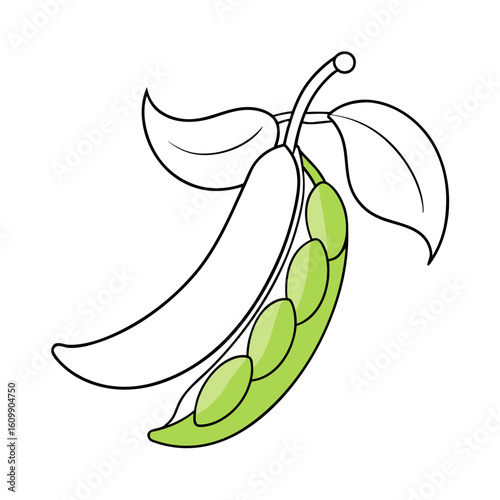 Snap Peas Vegetable Coloring Pages – Healthy, Fresh, Garden, Outline, Kids, Printable, Fun

