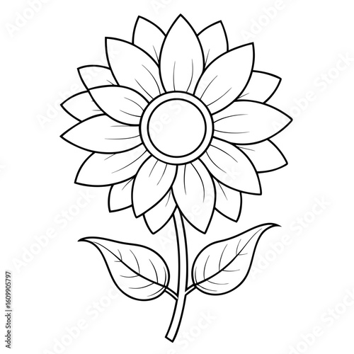 Sunflower Flower Garden Coloring Pages – Printable, Outline, Nature, Kids, Easy, Fun

